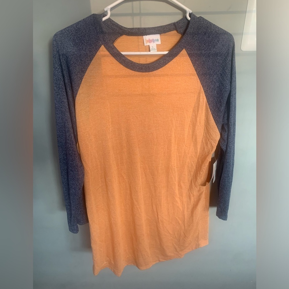 LuLaRoe Orange and Blue Randy Top